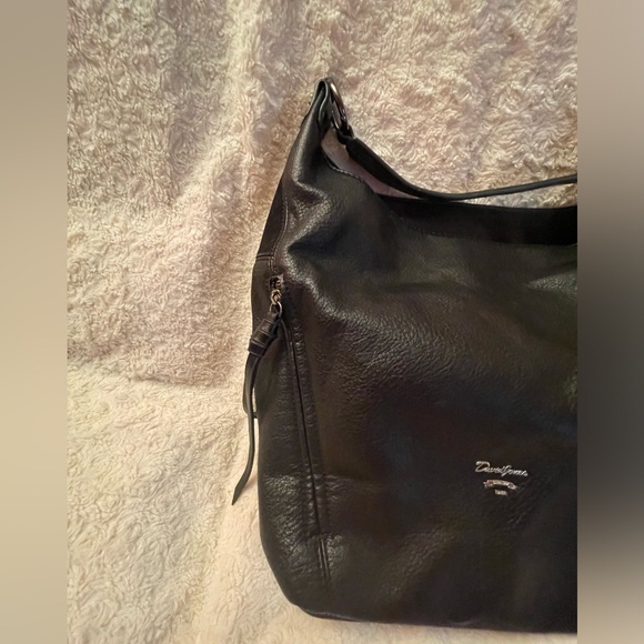 David Jones Paris Black Buttery Soft Faux Leather Shoulder Bag - Picture 4 of 10